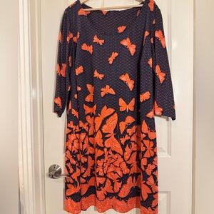 Navy and Orange Butterfly Dress size 2x